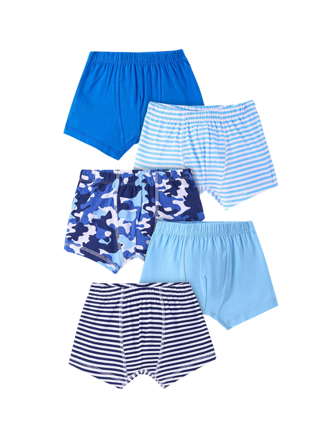 

Honeyhap Boys Pack Of 5 Striped Basic Briefs 18041197, Navy blue