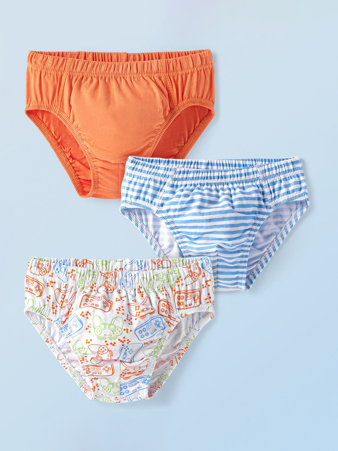 

Honeyhap Boys Pack Of 3 Striped Basic Briefs 18036625, White