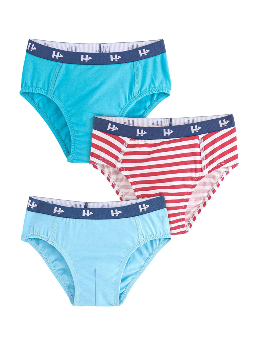 

Honeyhap Boys Pack Of 3 Striped Basic Briefs 16426809, Blue