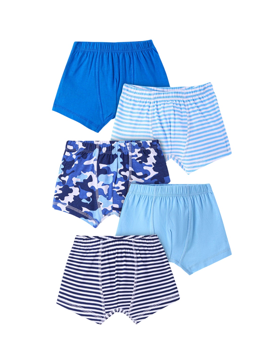 

Honeyhap Boys Pack Of 5 Trunks 18041206-BALTIC SEA BLUE/ SKY DIVER NAVY/ BRIGHT WHITE, Navy blue