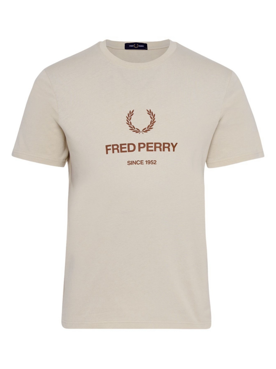 

Fred Perry Men Typography Printed Round Neck Cotton T-shirt, Off white