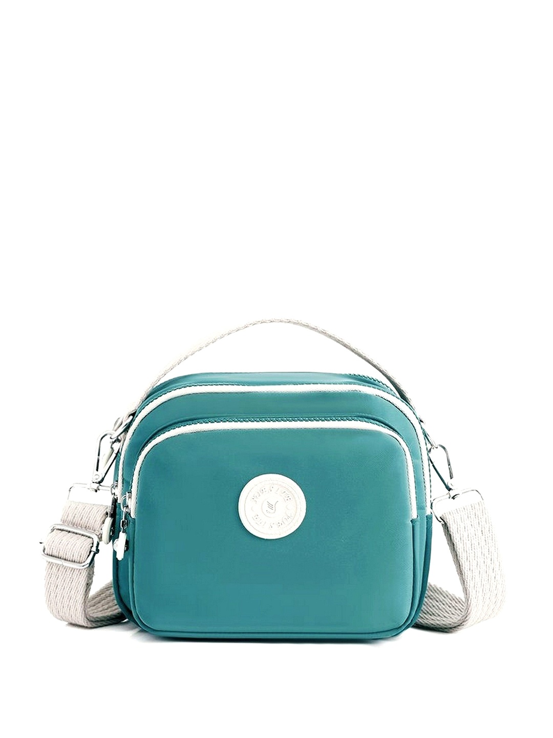 

Diva Dale Women Solid Structured Sling Bag, Turquoise blue