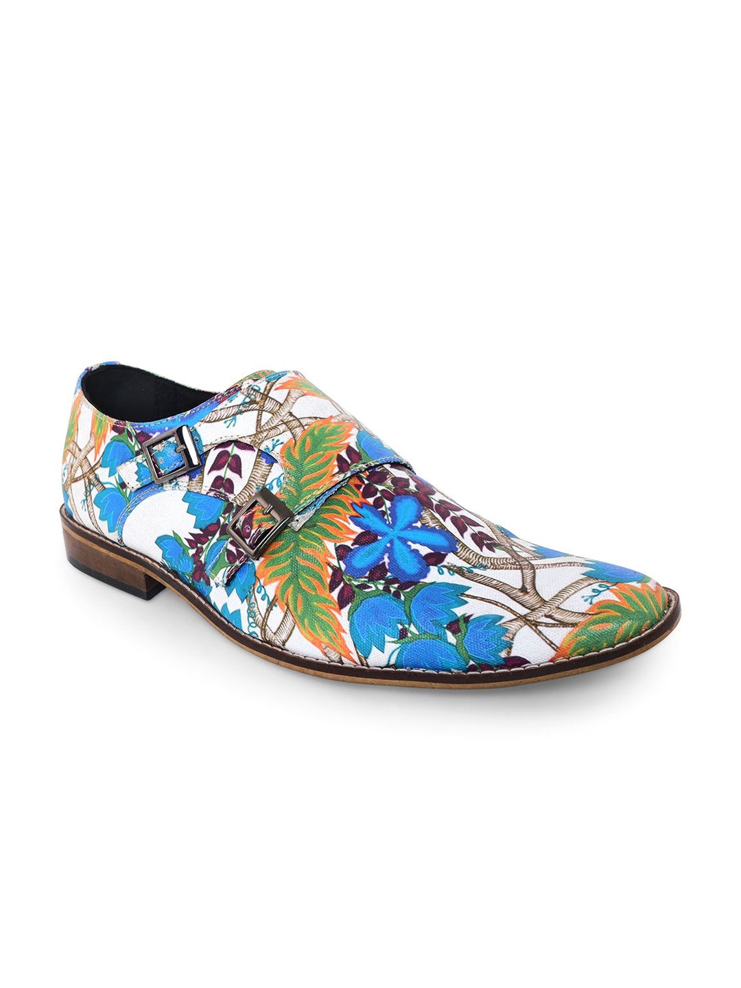 

Kanvas Men Slip On Vincent Printed Lightweight Monk Shoes, Multi