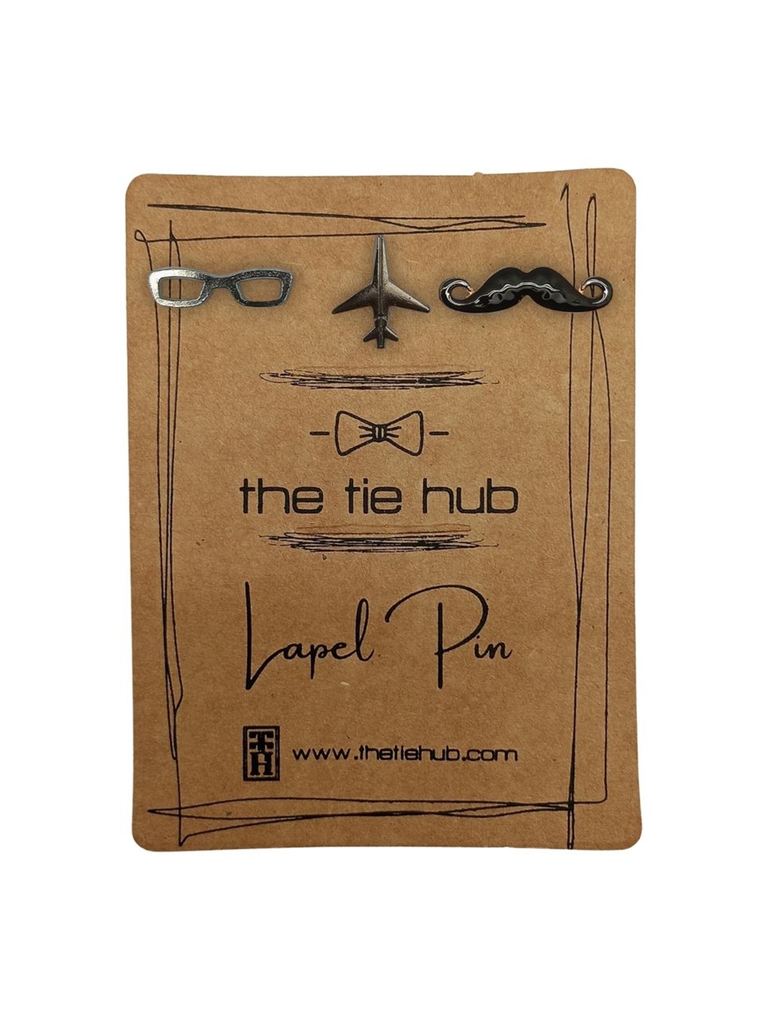 

The Tie Hub Set Of 3 Lapel Pink, Black