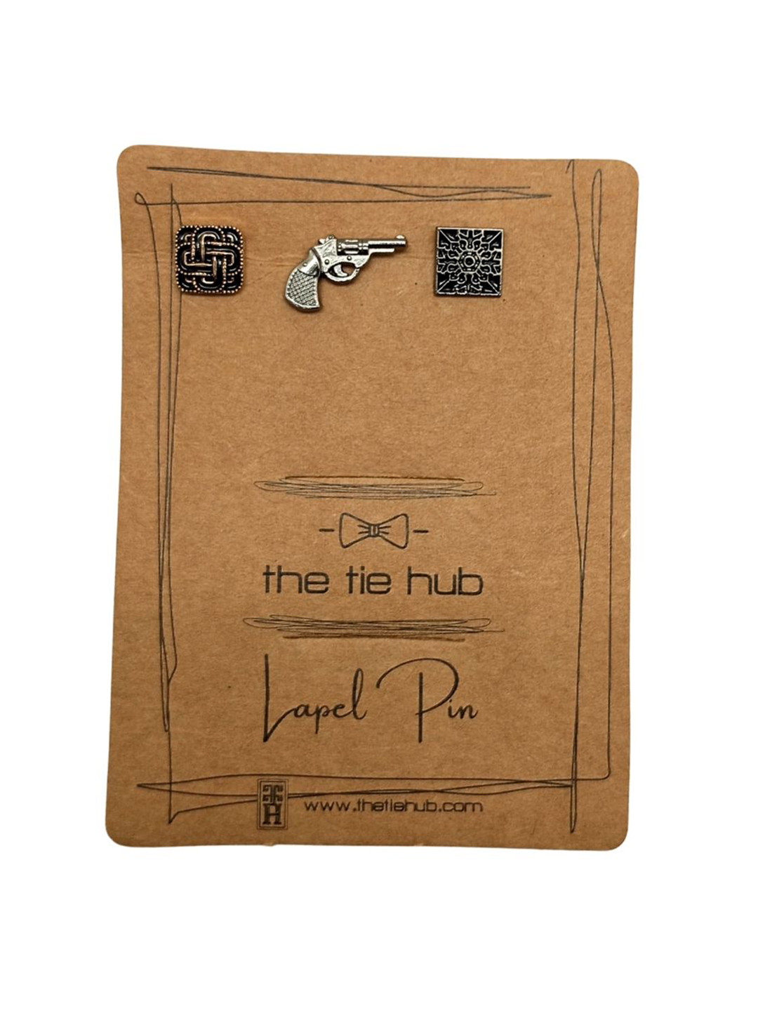 

The Tie Hub Men Set Of 3 Lapel Pink Brooch, Black