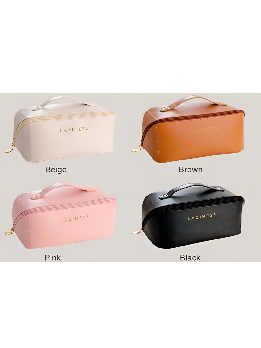 

COSMO HUB Pink & Black 4 Pieces Water Resistant Multi-Utility Organisers