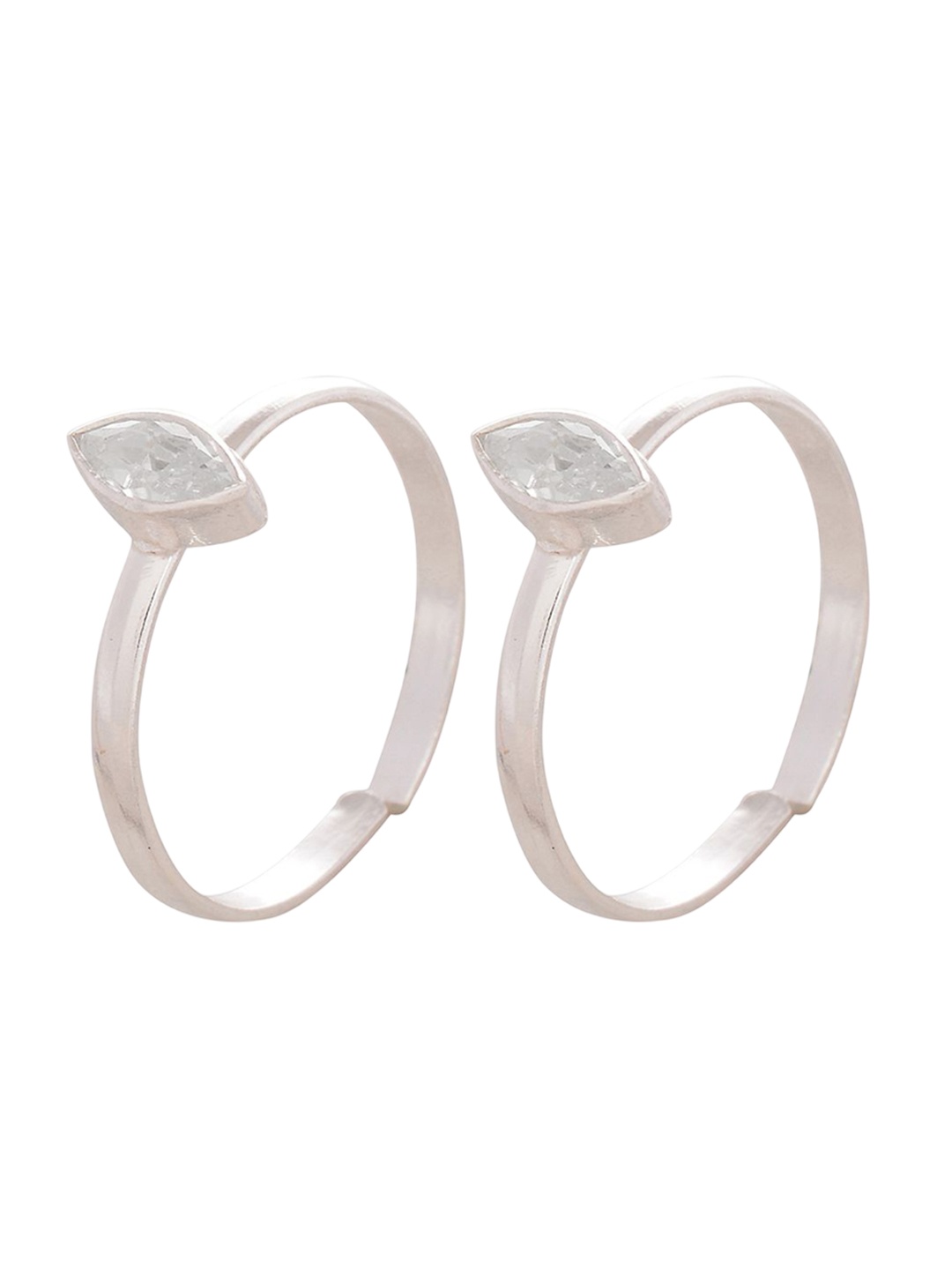 

Peenzone Jewellers 925 Sterling Silver-Plated Cubic Zirconia Studded Toe Rings