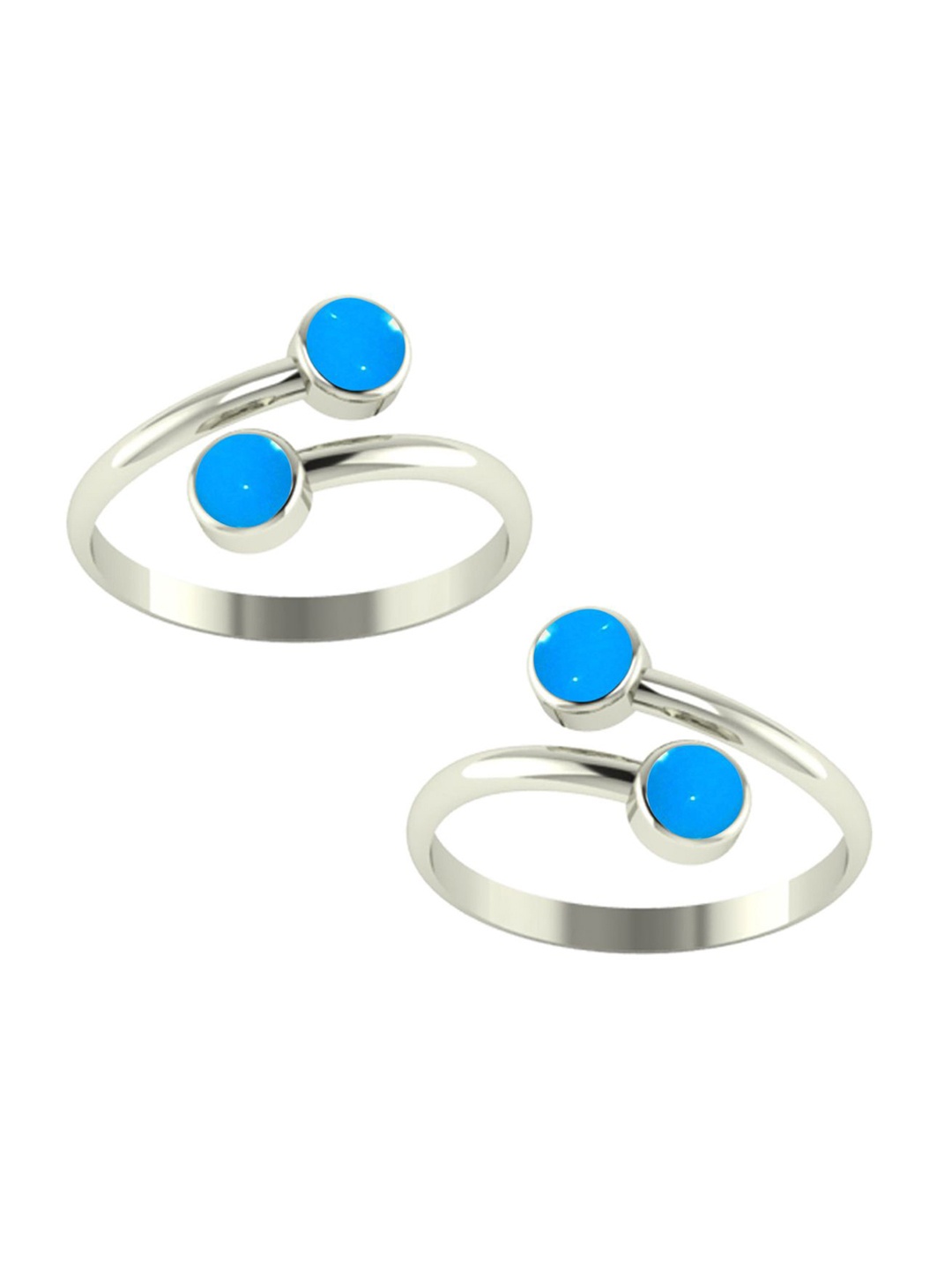 

Peenzone Jewellers 925 Sterling Silver-Plated Cubic Zirconia Studded Toe Rings