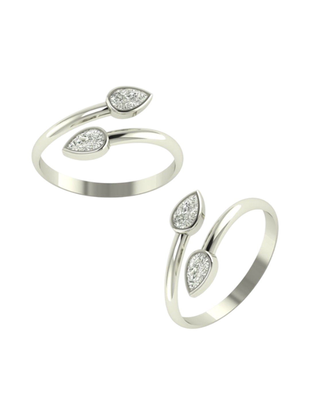 

Peenzone Jewellers 925 Sterling Silver-Plated Cubic Zirconia Studded Toe Rings