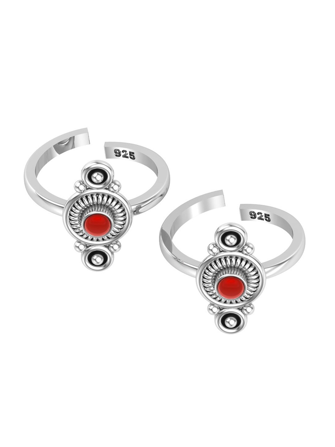 

Peenzone Jewellers Pack Of 2 925 Sterling Silver Plated Cubic Zirconia Studded Toe Rings