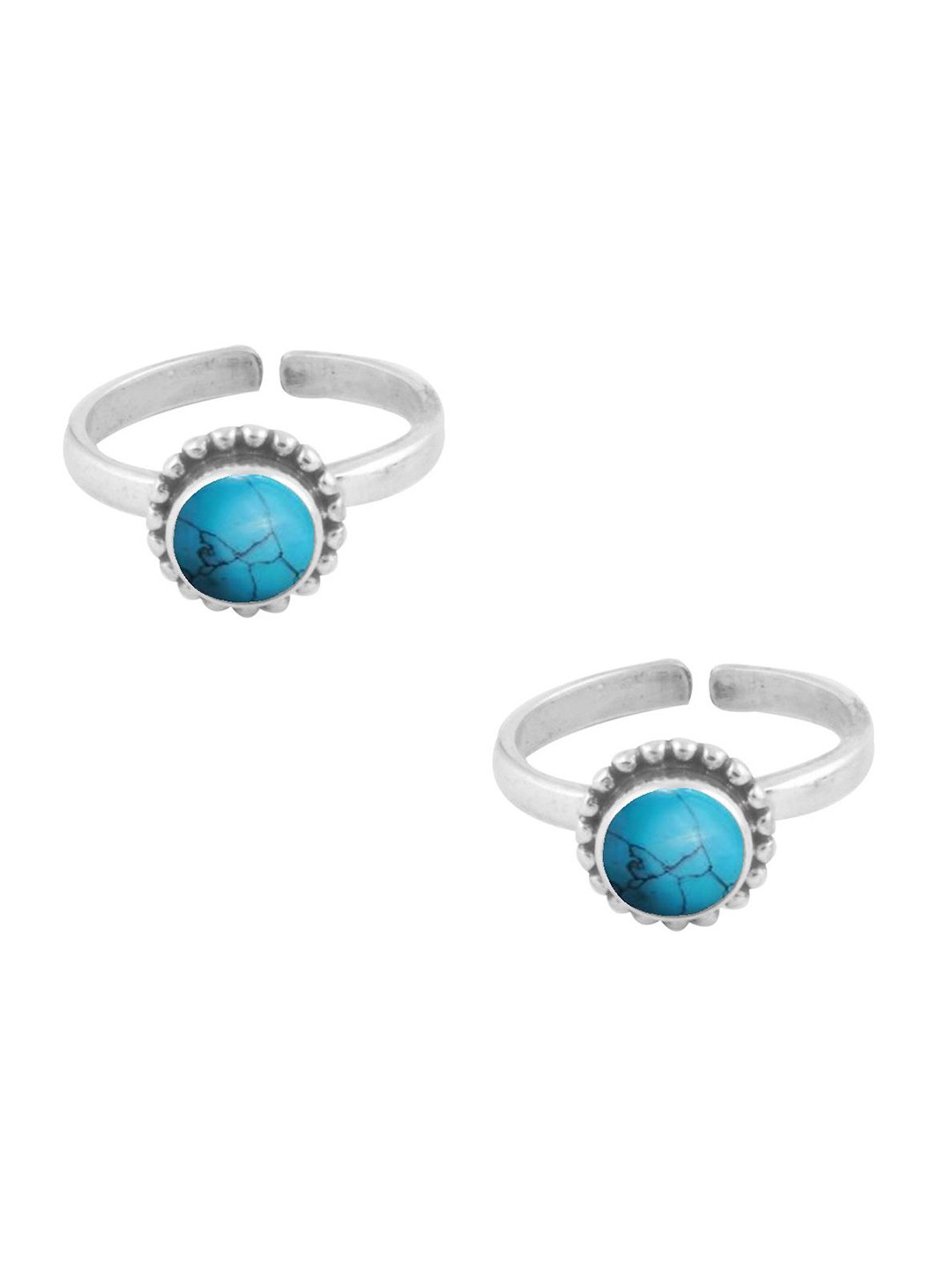 

Peenzone Jewellers 925 Sterling Silver-Plated Cubic Zirconia Stone Studded Toe Rings