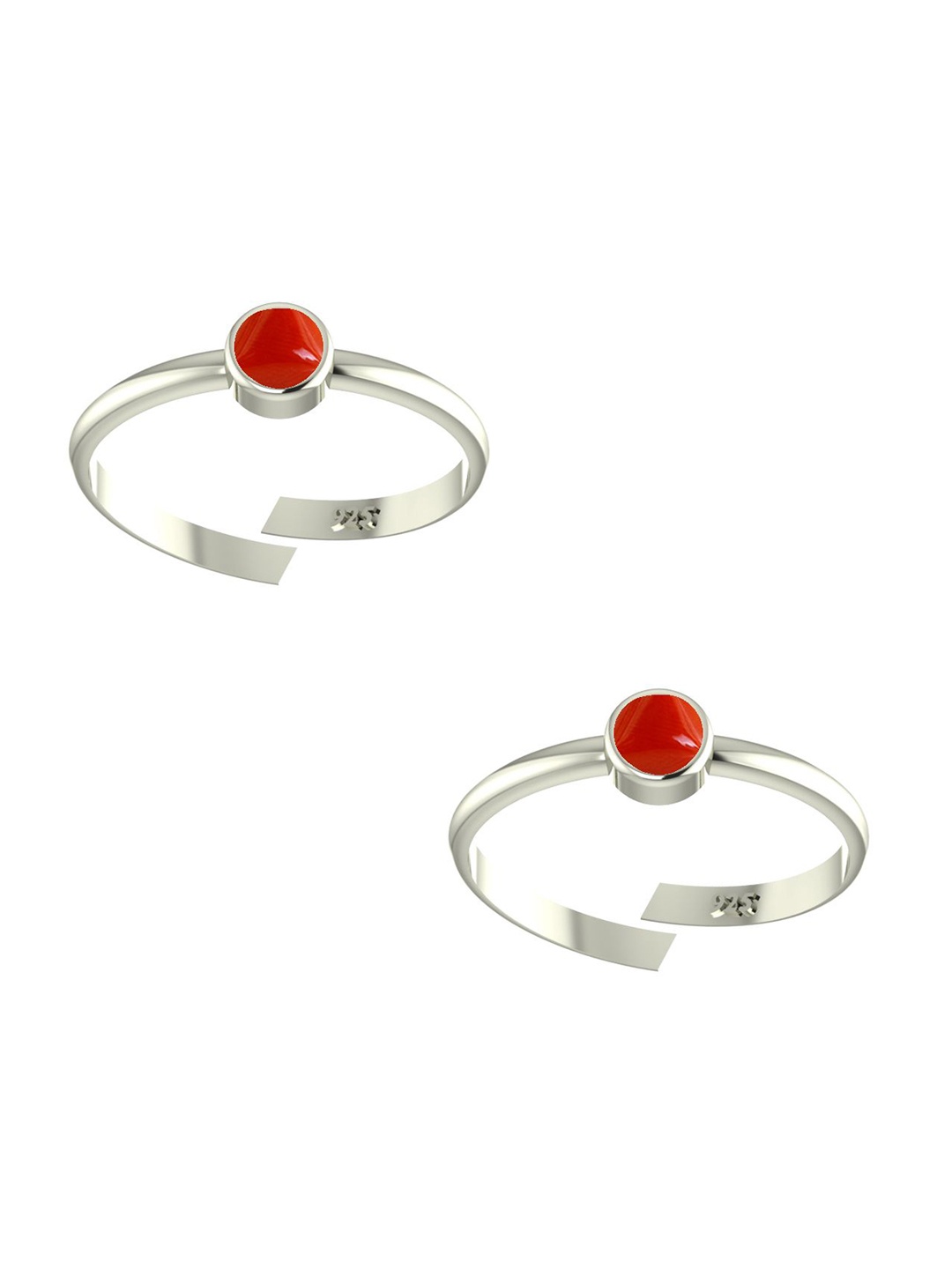 

Peenzone Jewellers 925 Sterling Silver-Plated Cubic Zirconia Stone Studded Toe Rings