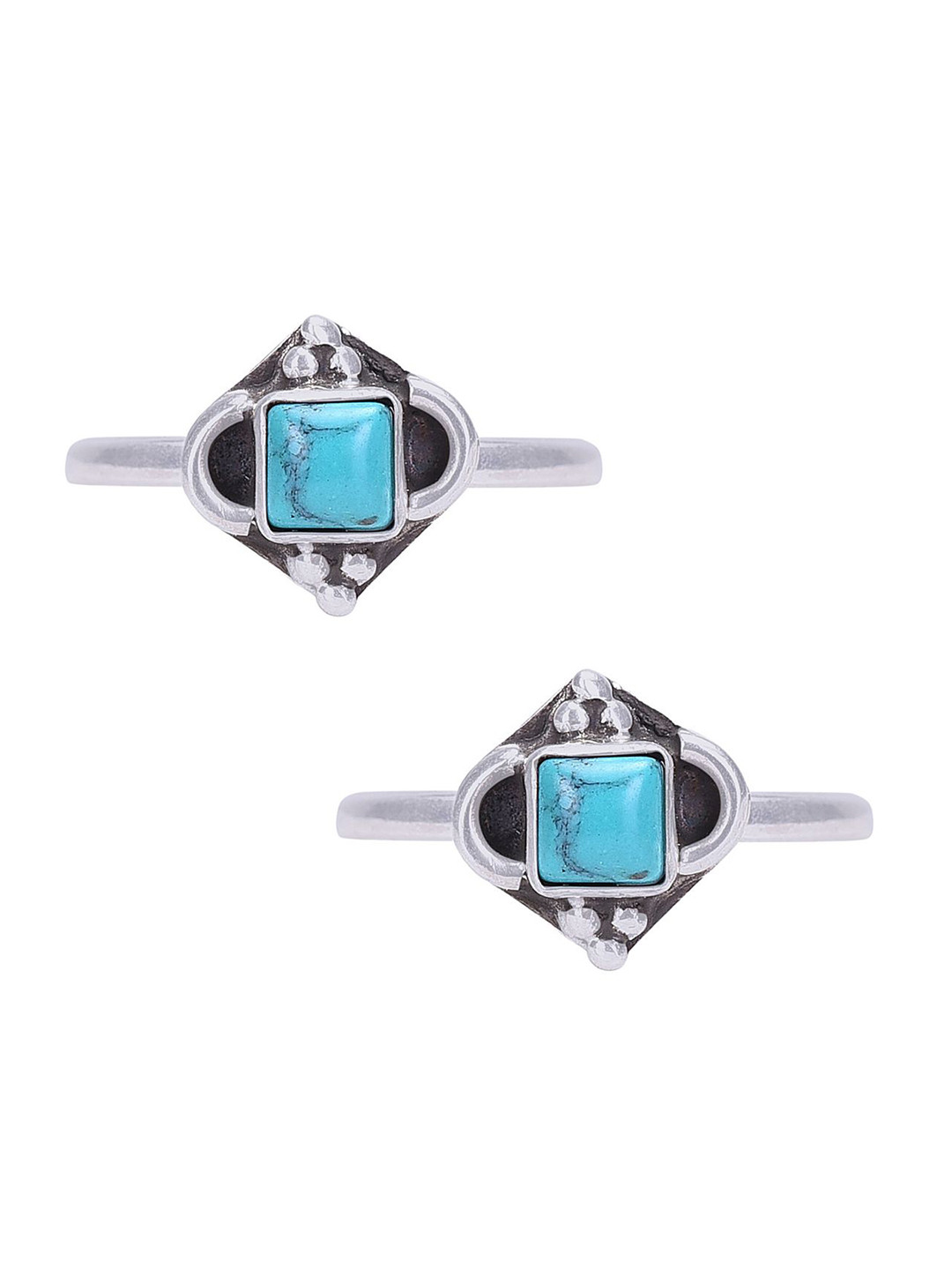 

Peenzone Jewellers 925 Sterling Silver-Plated Cubic Zirconia Stone Studded Toe Rings