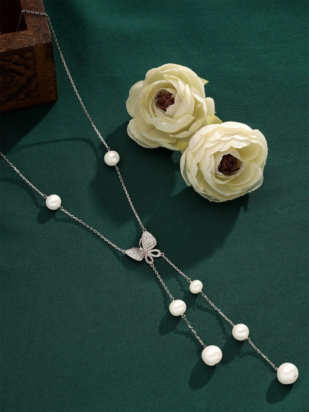 

DIAVO 925 Sterling Silver Rhodium-Plated Beaded Chain