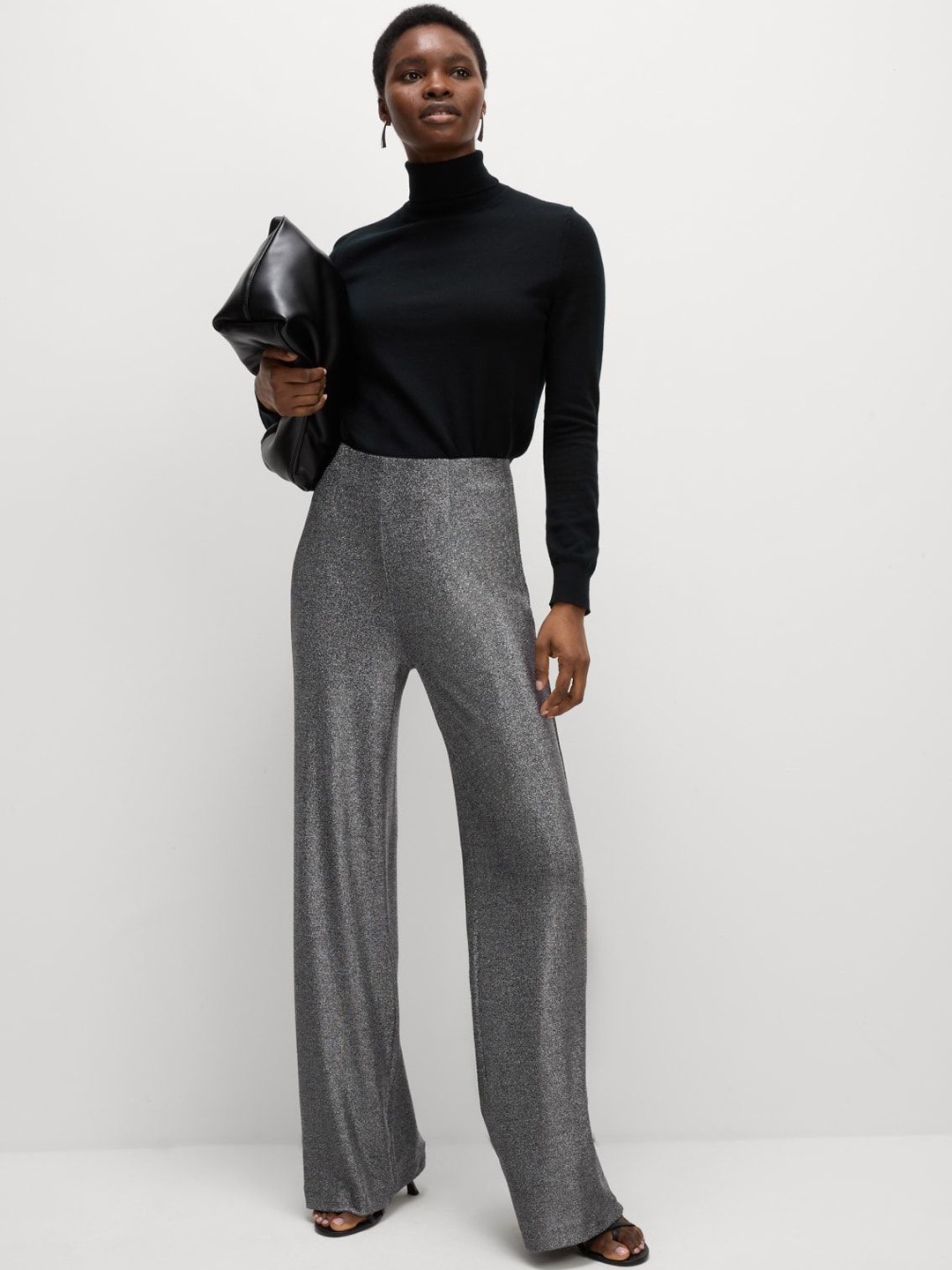 

Marks & Spencer Women High-Rise Trousers, Silver