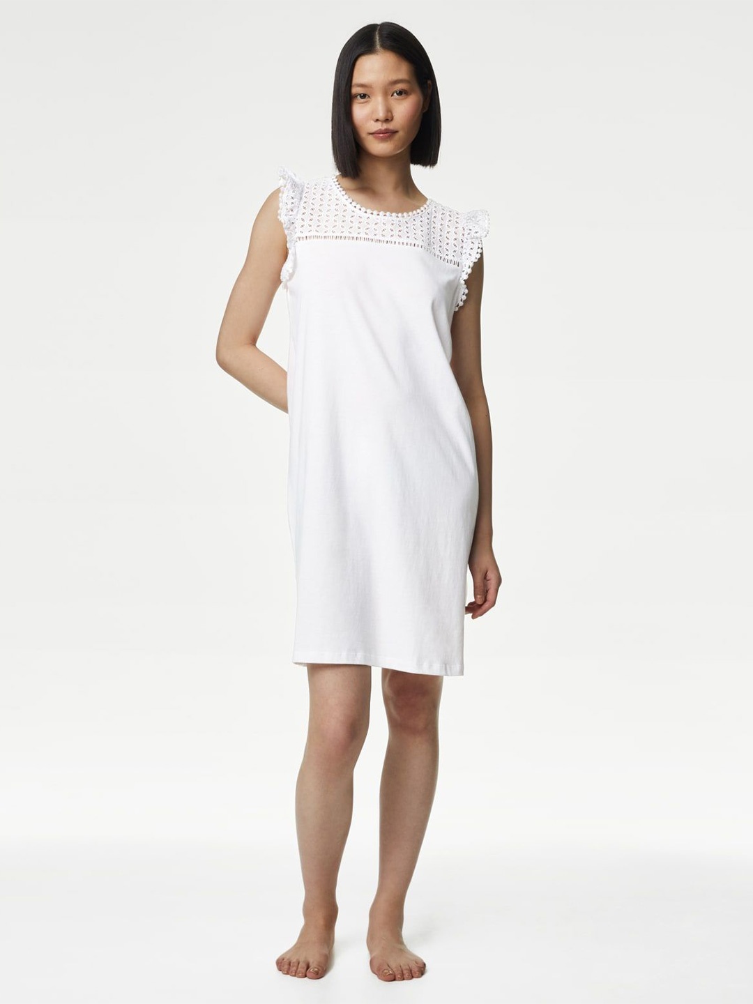 

Marks & Spencer Women Pure Cotton Nightdress, White