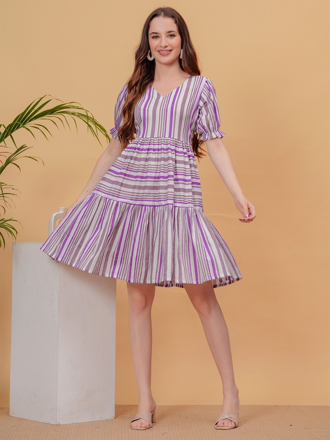 

kipek Women Fit & Flare Dress, Purple