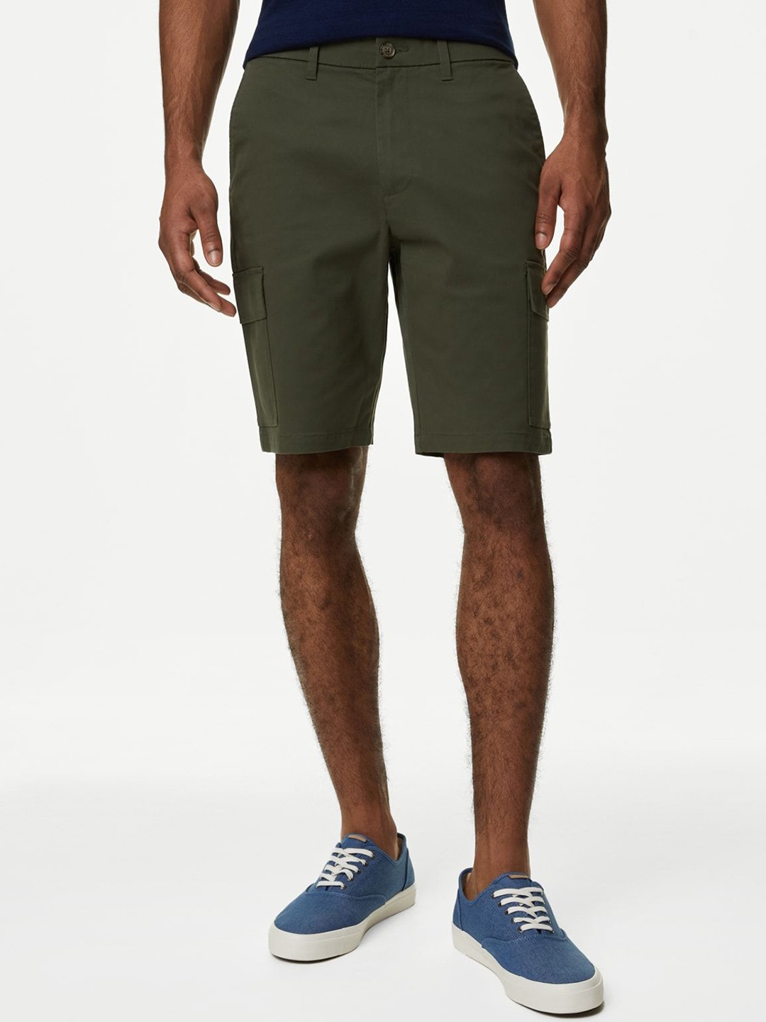 

Marks & Spencer Men Regular Fit Cargo Shorts, Green