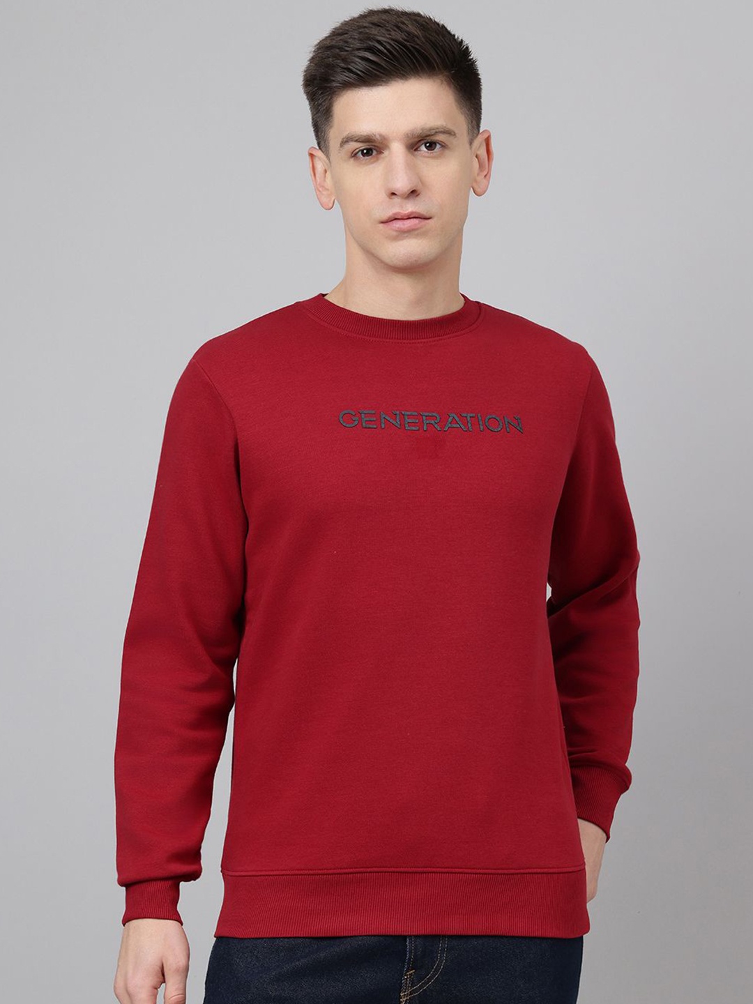 

Richlook Men Pullover Sweatshirt, Red