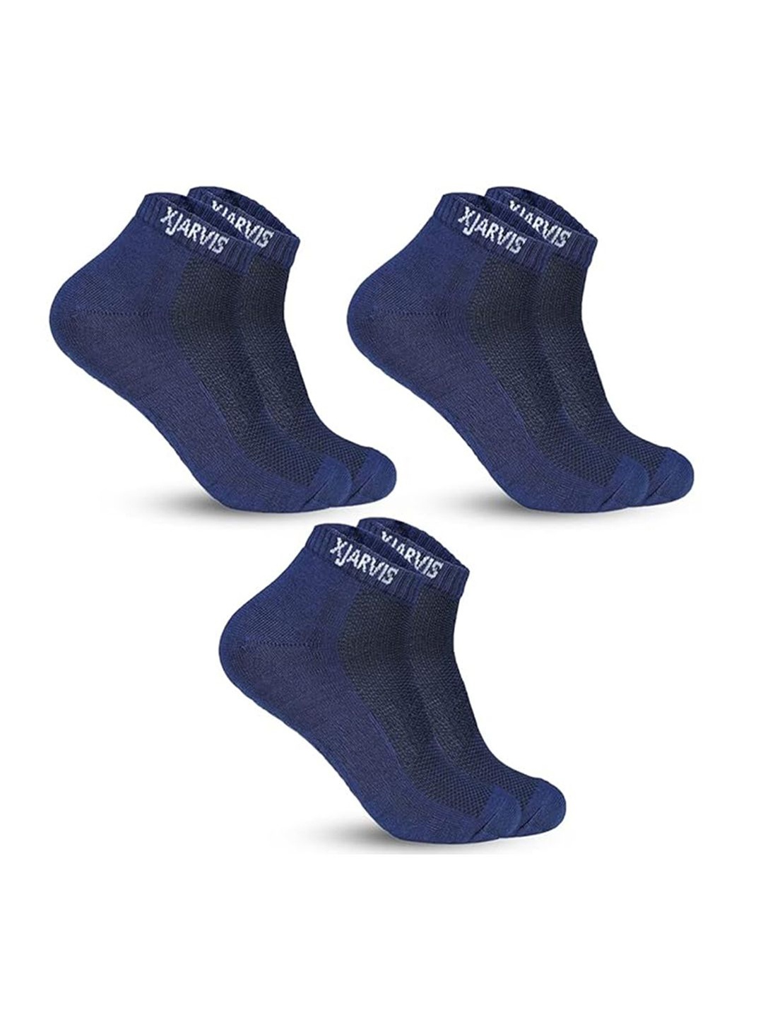 

Xjarvis Unisex Pack Of 3 Ankle-Length Socks, Navy blue