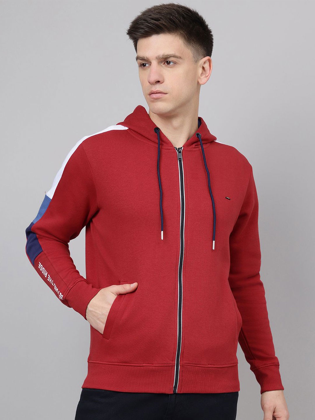 

Richlook Men Hooded Long Sleeves Sweatshirt, Red