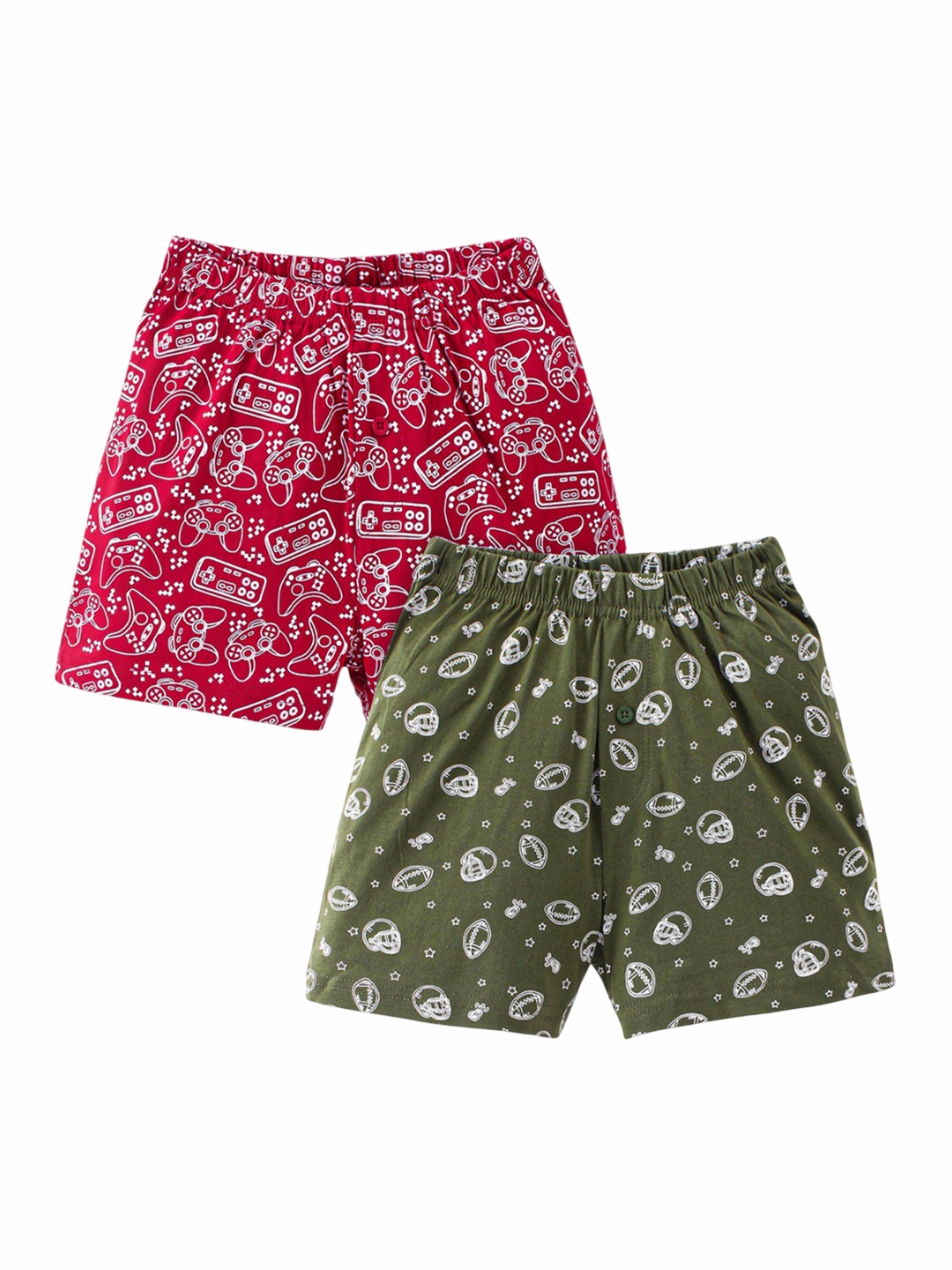 

Honeyhap Boys Pack Of 2 Printed Pure Cotton Boxers 18042772, Red