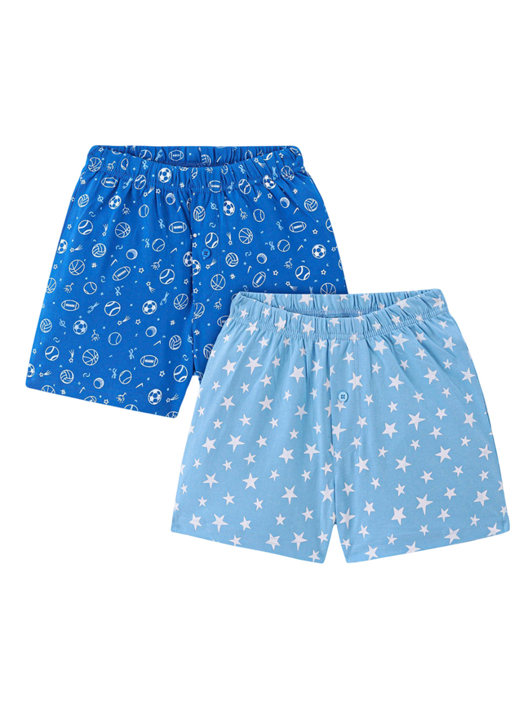 

Honeyhap Boys Pack Of 2 Printed Pure Cotton Boxers 18041763, Navy blue