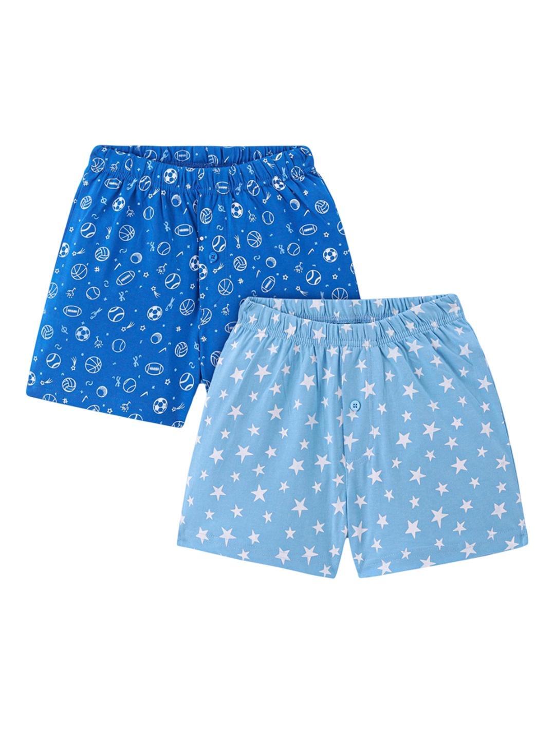 

Honeyhap Boys Pack Of 2 Printed Pure Cotton Boxers 18041767, Navy blue