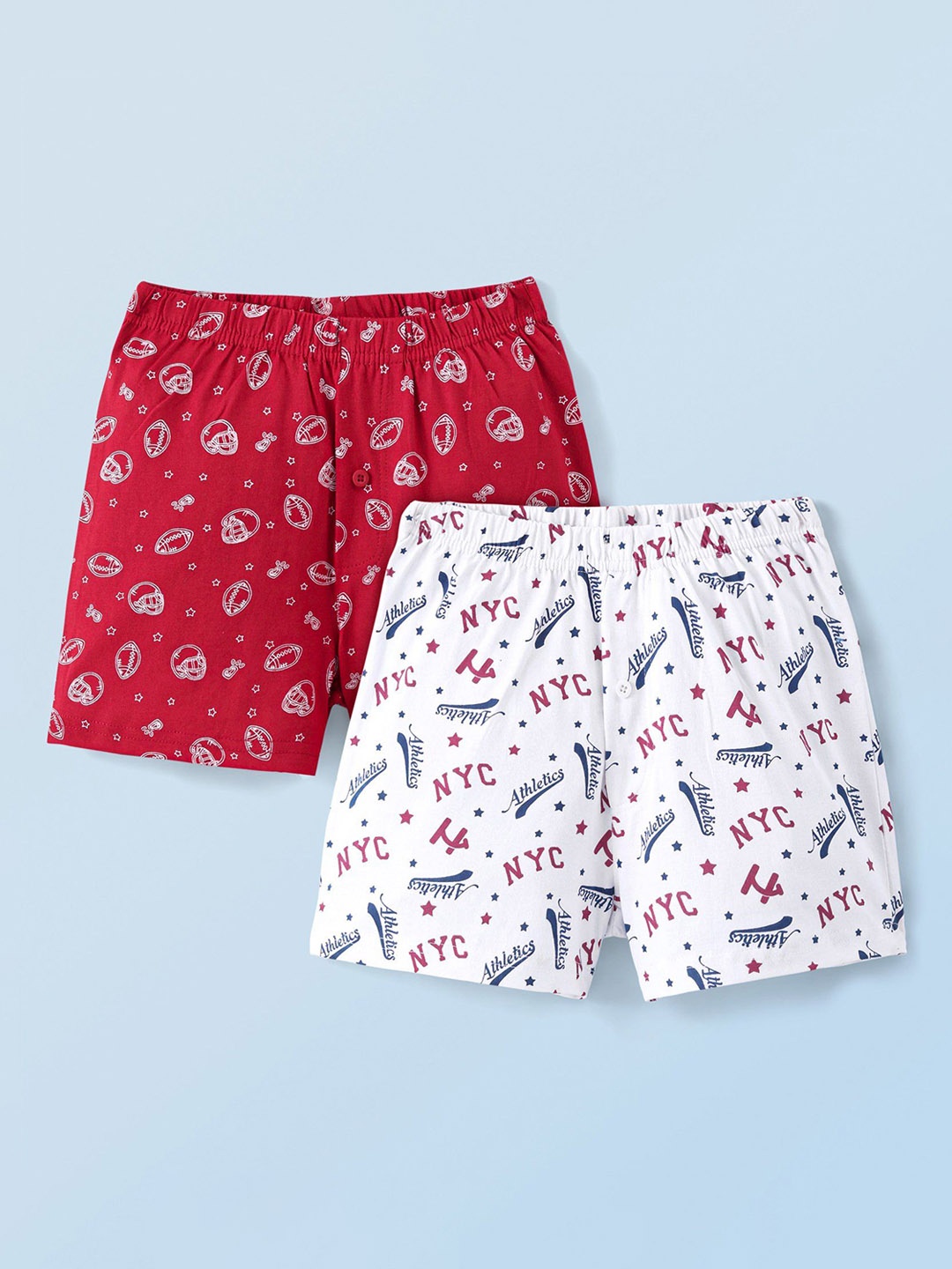 

Honeyhap Boys Pack Of 2 Printed Pure Cotton Boxers18041392, White