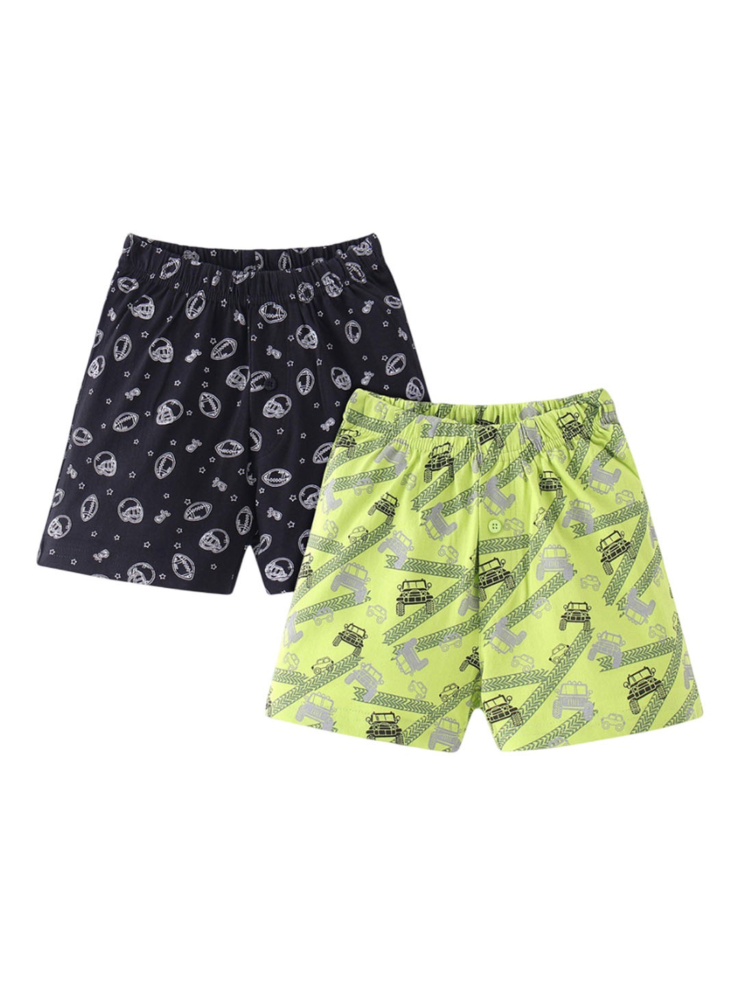 

Honeyhap Boys Pack Of 2 Printed Pure Cotton Boxers 18042136, Black