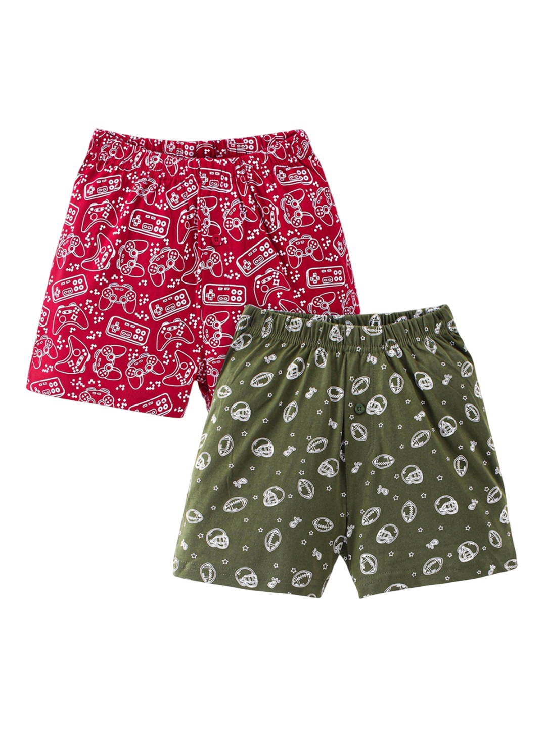 

Honeyhap Boys Pack Of 2 Printed Pure Cotton Boxers 18042765, Red