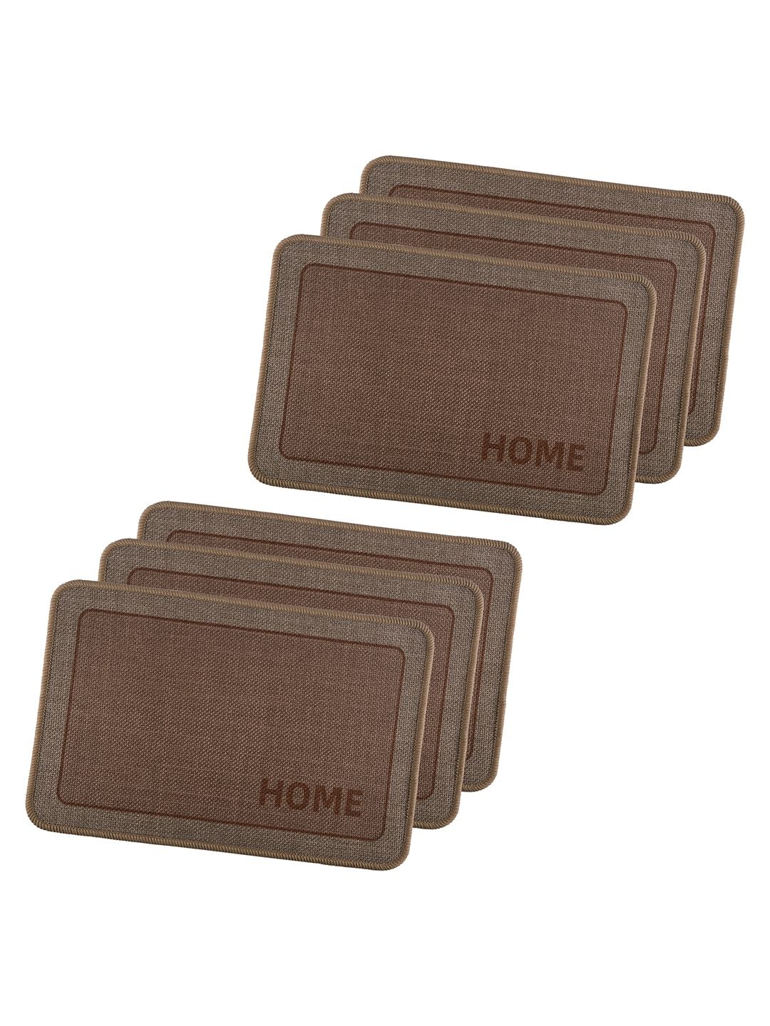 

Kuber Industries Brown 6 Pieces Textured Doormats