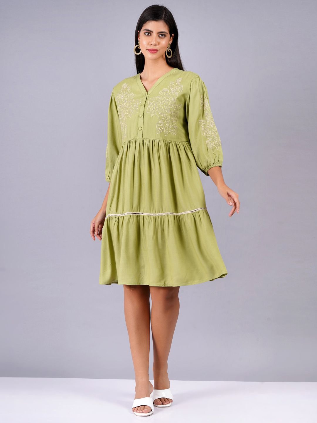 

BAESD Women Fit & Flare Midi Dress, Olive
