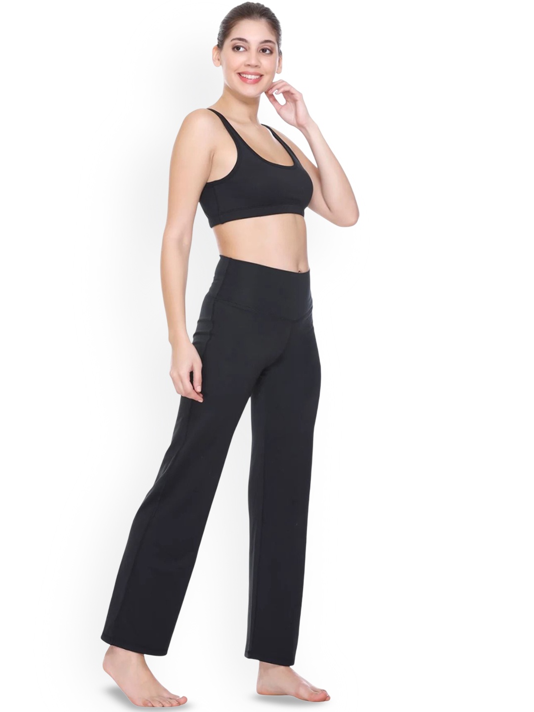 

YAMAYOGA Women Regular-Fit Ankle Length Yoga Pant, Black
