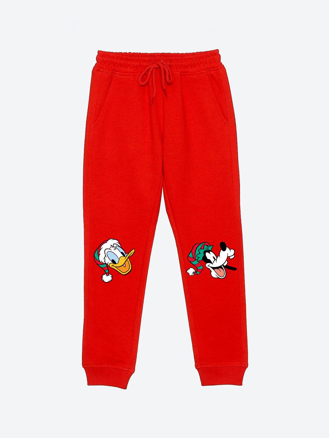 

YK Disney Boys Graphic Printed Mid Rise Joggers, Red