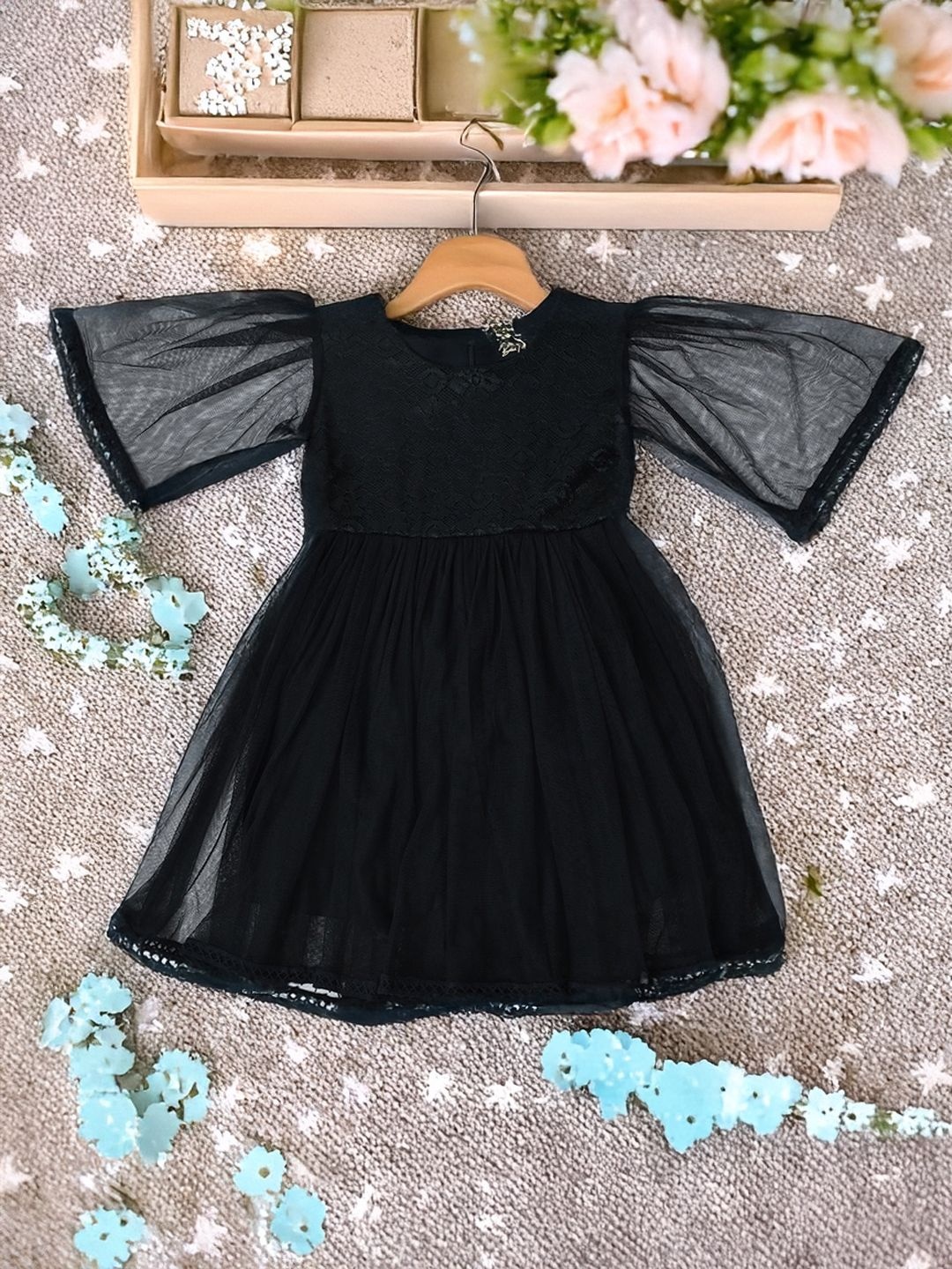 

Bella Moda Girls Embellished Fit & Flare Dress, Black