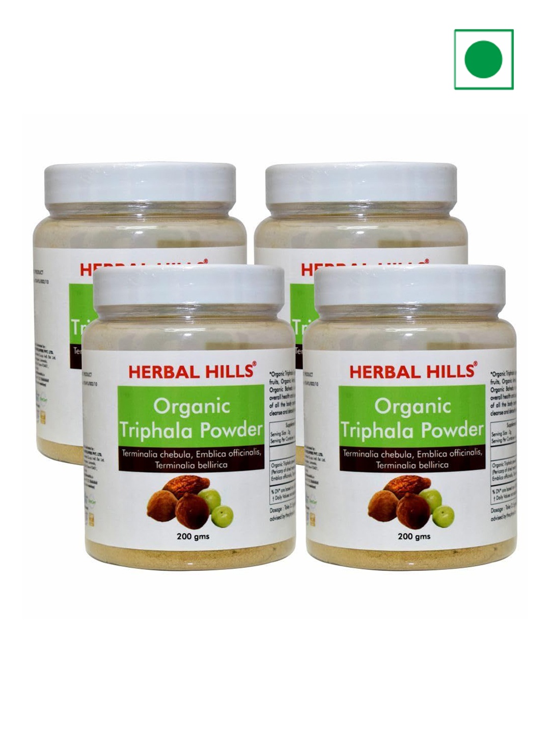 

Herbal Hills Set Of 4 Organic Triphala Powder - 200 g each, Beige