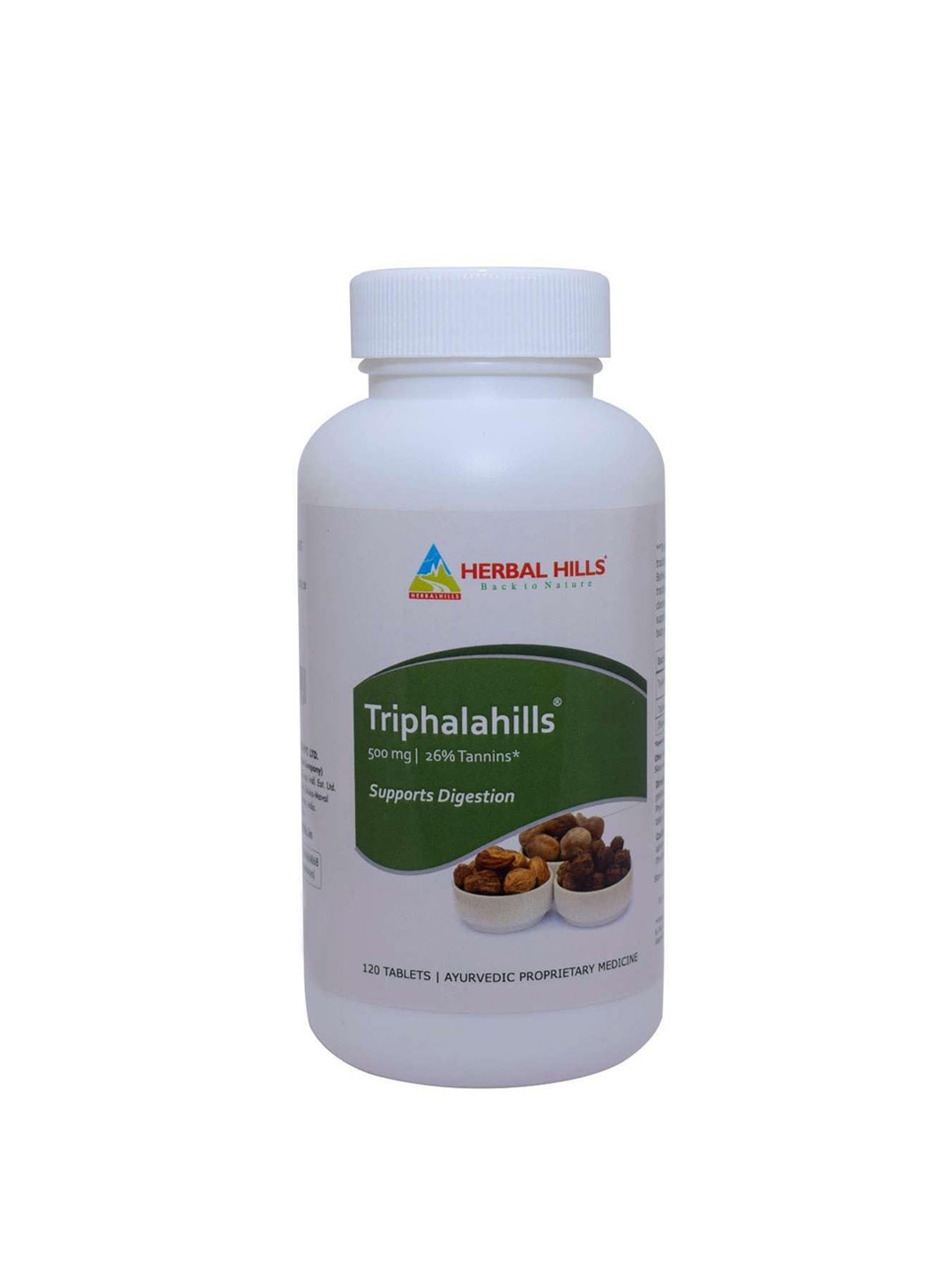 

Herbal Hills Triphalahills Healthy Digestion Ayurvedic Tablets- 120 Tablets, White