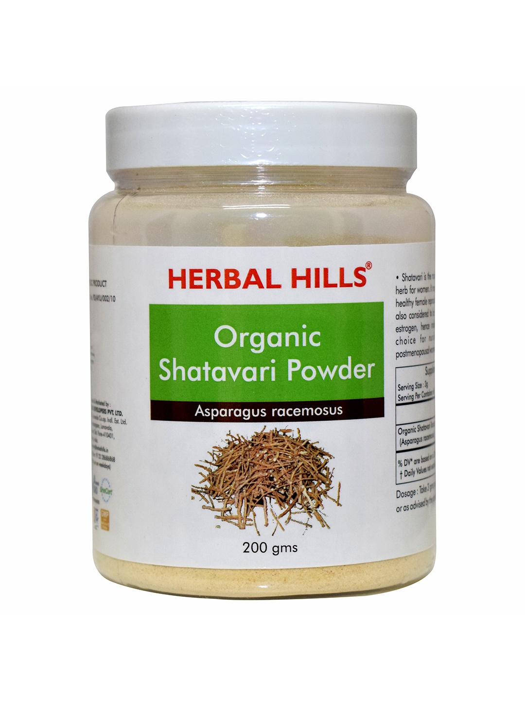 

Herbal Hills Organic Shatavari Powder (200 g (Pack of 5)), White