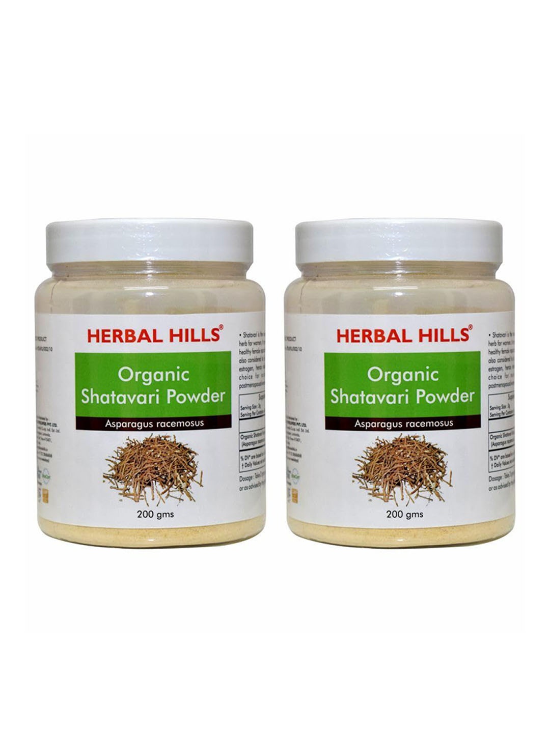 

Herbal Hills Set Of 2 Organic Shatavari Powder- 100 g Each, White