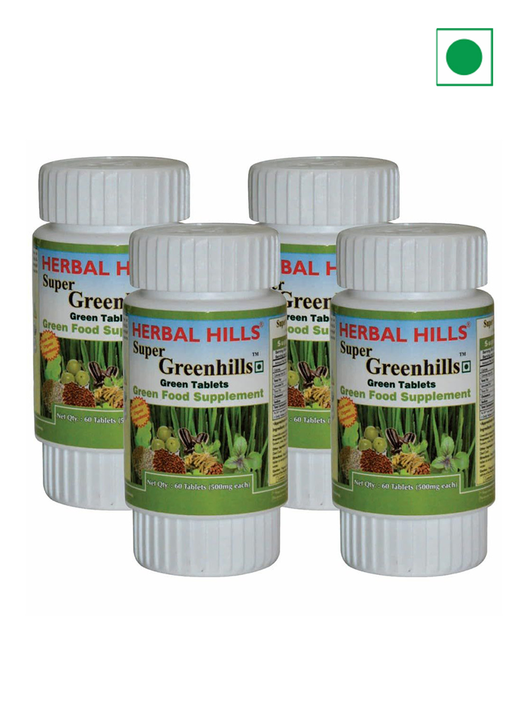 

Herbal Hills Set Of 4 Greenhills Tablets - 60 Tablets Each, Green