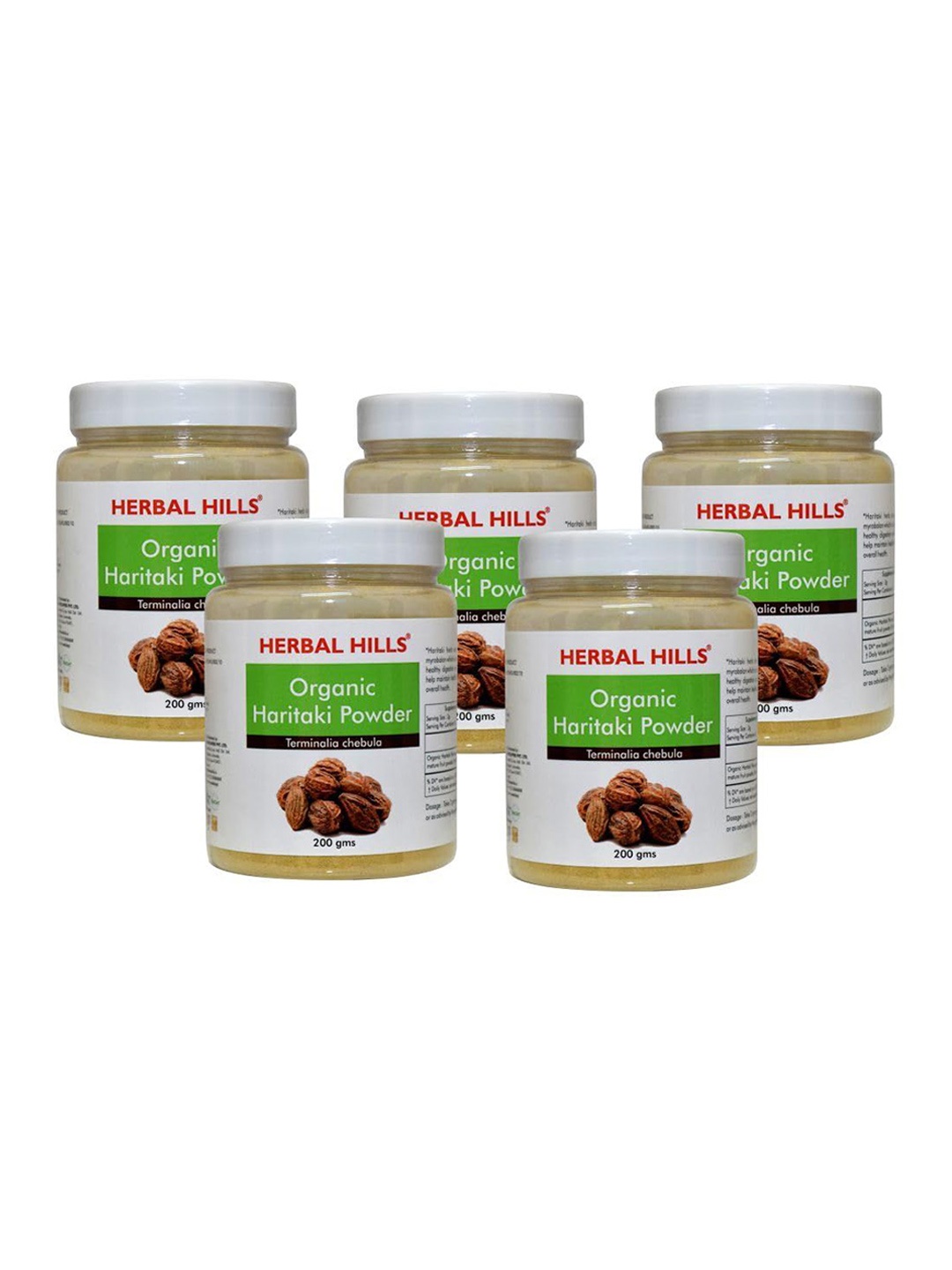 

Herbal Hills Organic Haritaki Powder 200 Gms Pack of 5, White