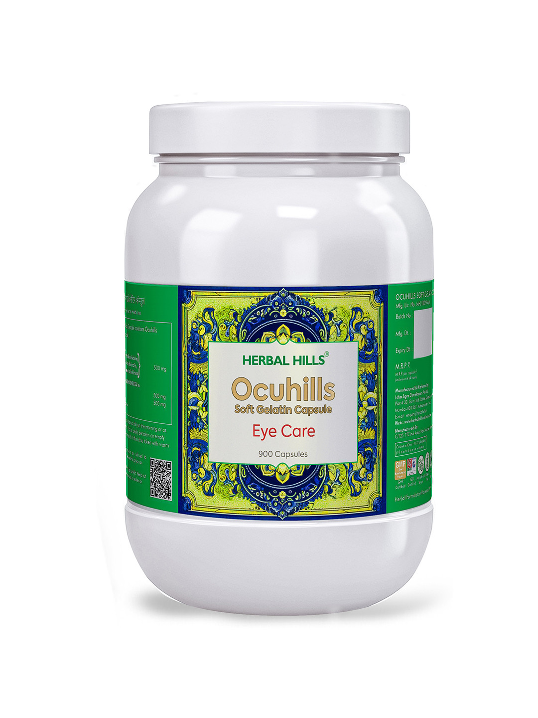 

Herbal Hills Eye Care Capsule Ocuhills (900 Count Pack of 5), White