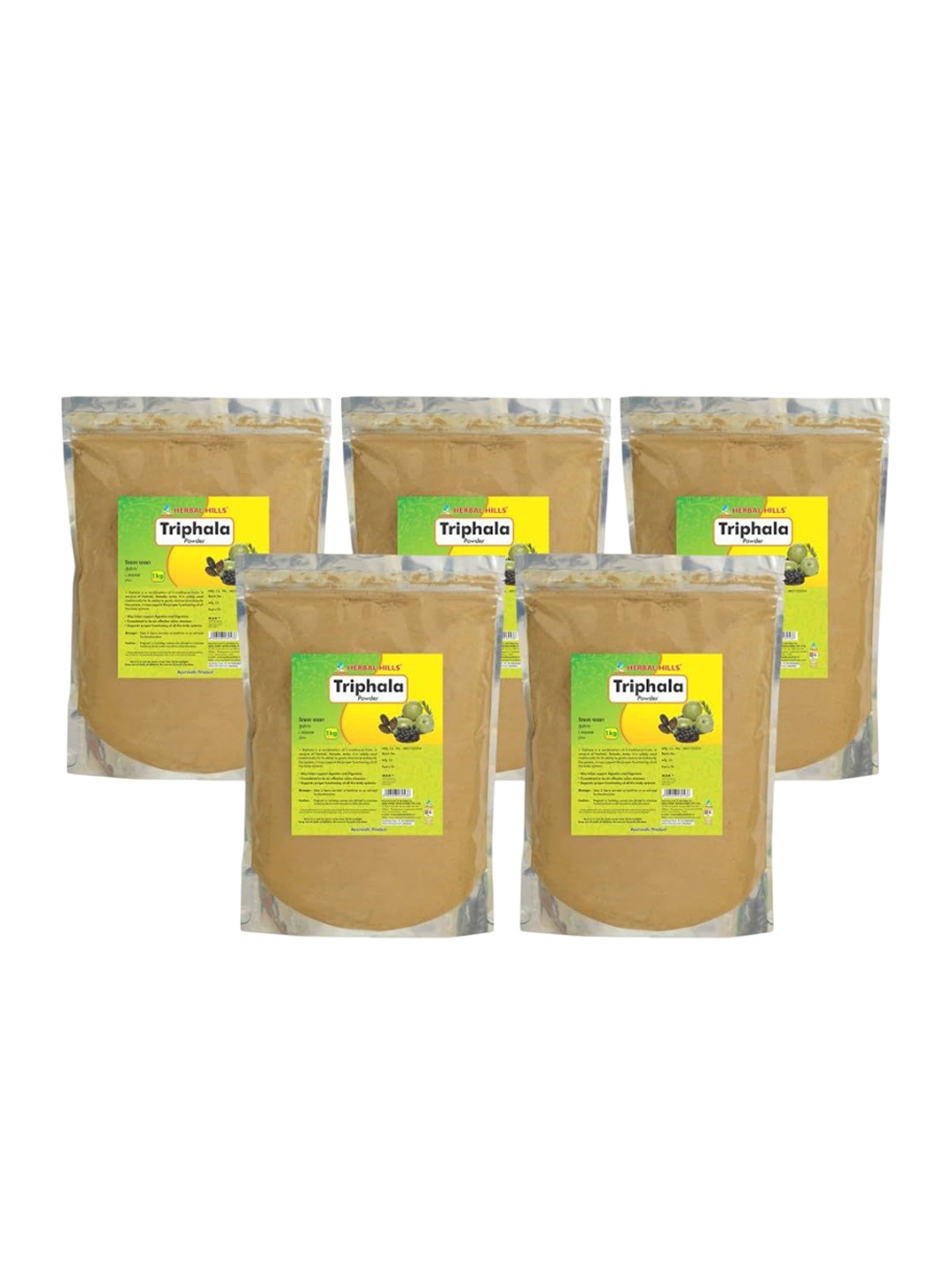 

Herbal Hills Triphala Powder (1 Kg Pack of 5), White