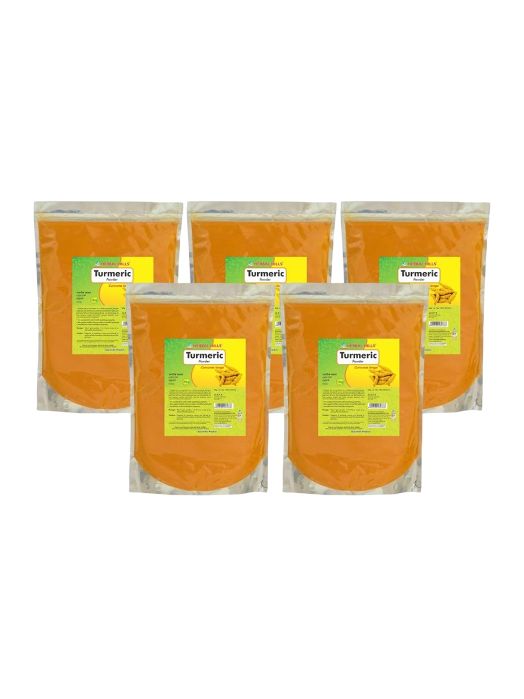 

Herbal Hills Turmeric Powder (1 Kg Pack of 5), White
