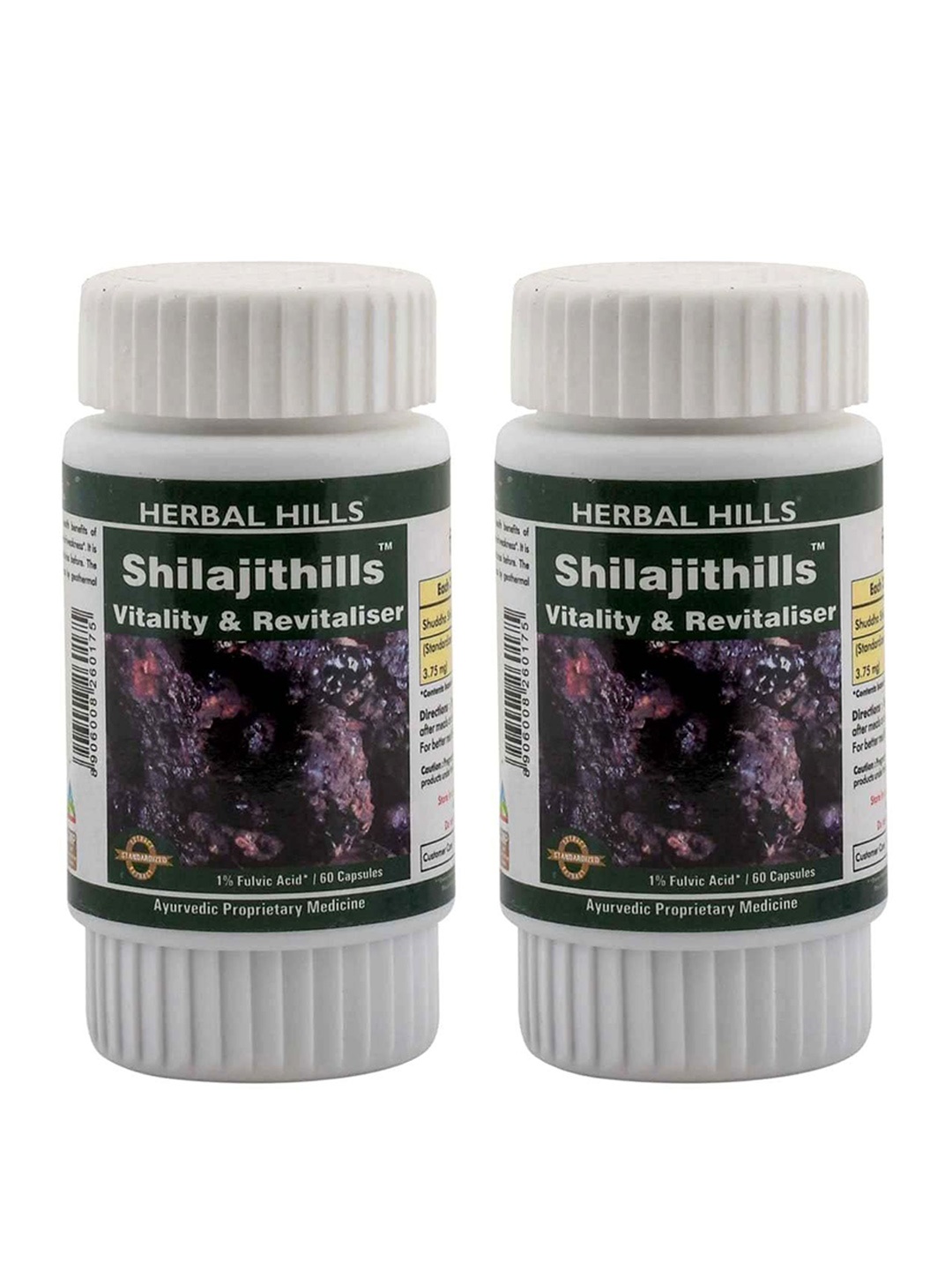 

Herbal Hills Set Of 2 Shilajit Capsules For Vitality & Revitaliser - 60 Capsules Each, White