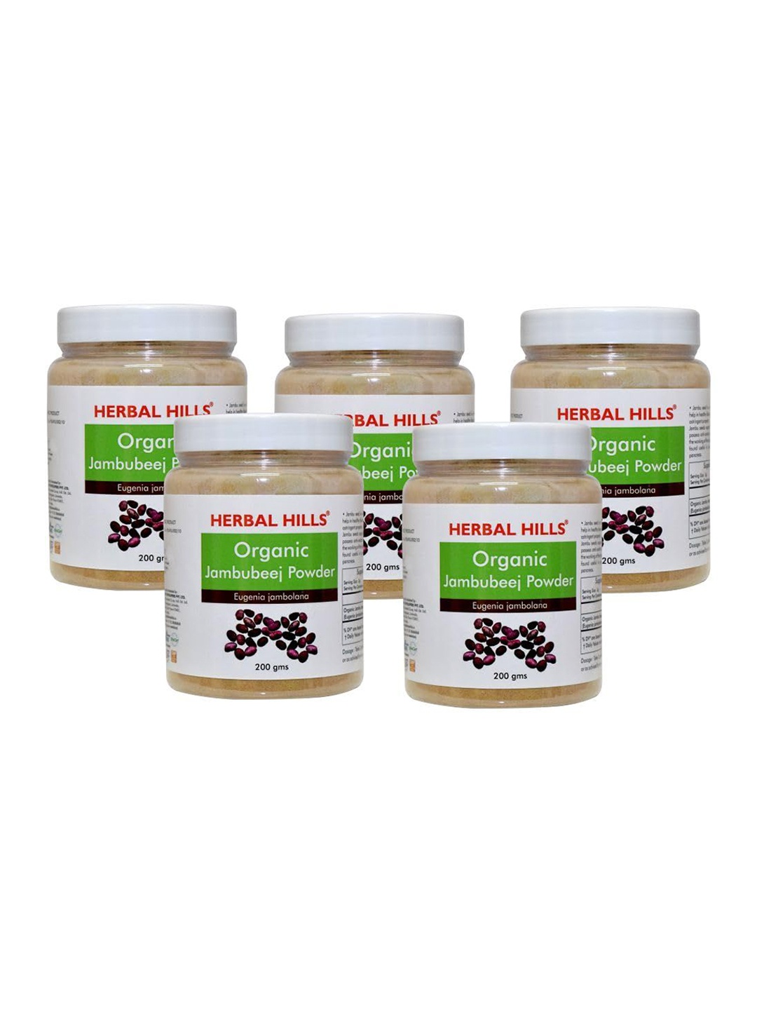 

Herbal Hills Organic Jambu Powder (JamunPowd_200 gm each_PO5), White
