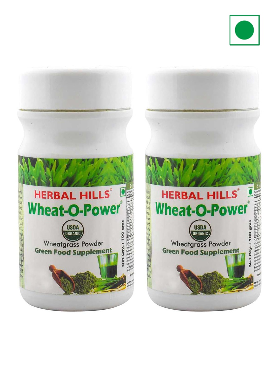 

Herbal Hills Wheatgrass Powder (100 Gram Pack of 2), White