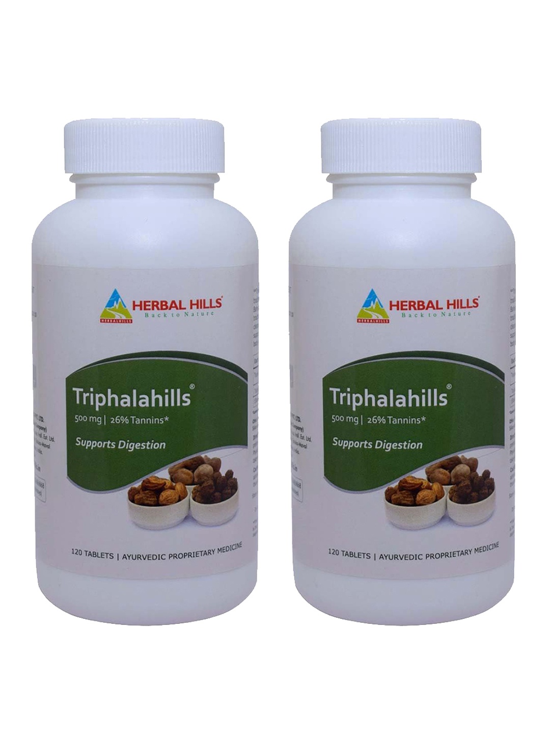 

Herbal Hills Triphala Tablets (120 Tablets (Pack of 2)), White