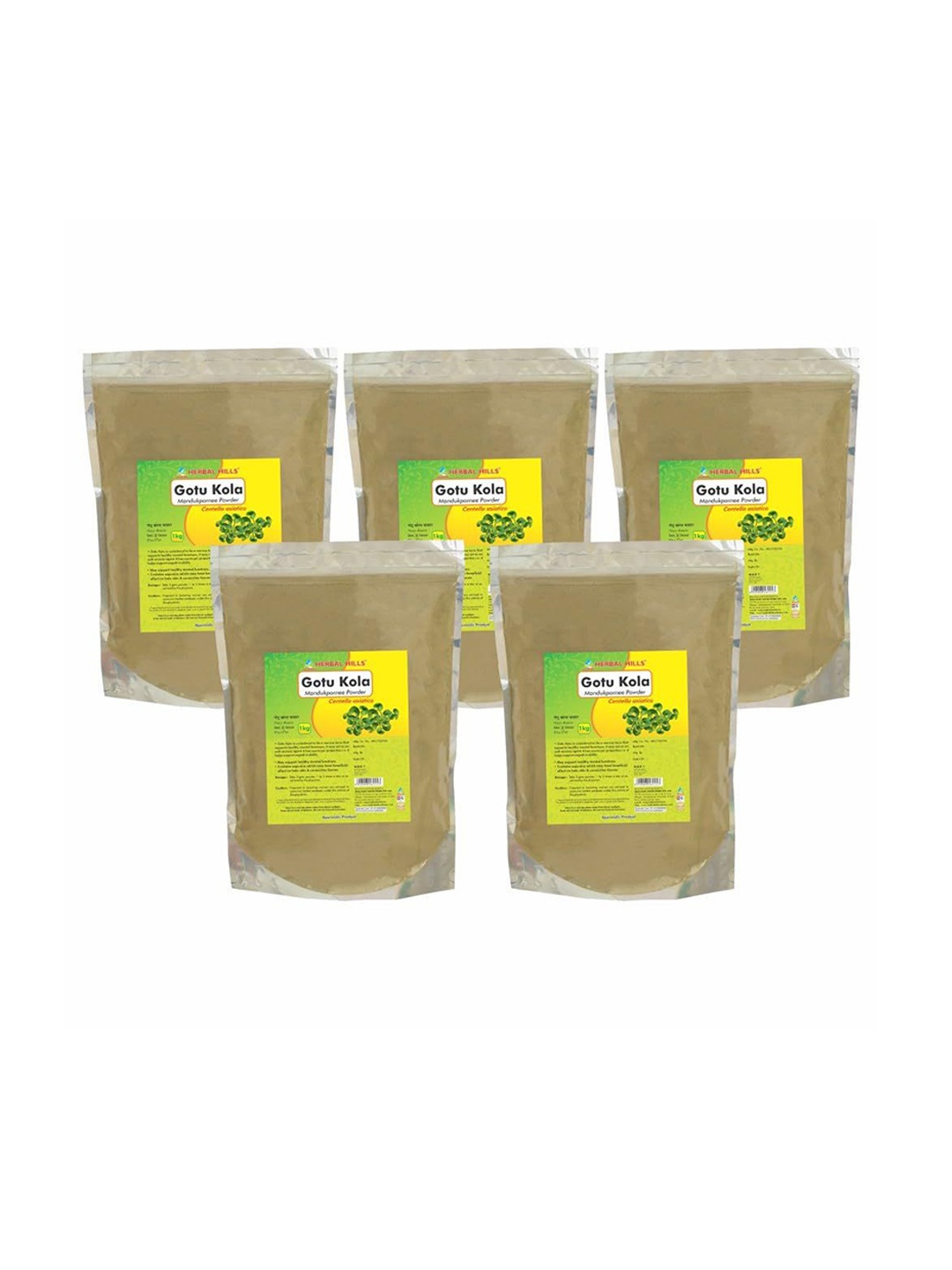 

Herbal Hills Gotu Kola Powder (1 Kg (Pack of 5)), White